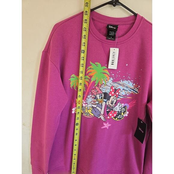 Disney Minnie Mouse and Daisy Duck Hot Pink Beach Crewneck — BoxLunch Small - Picture 8 of 11